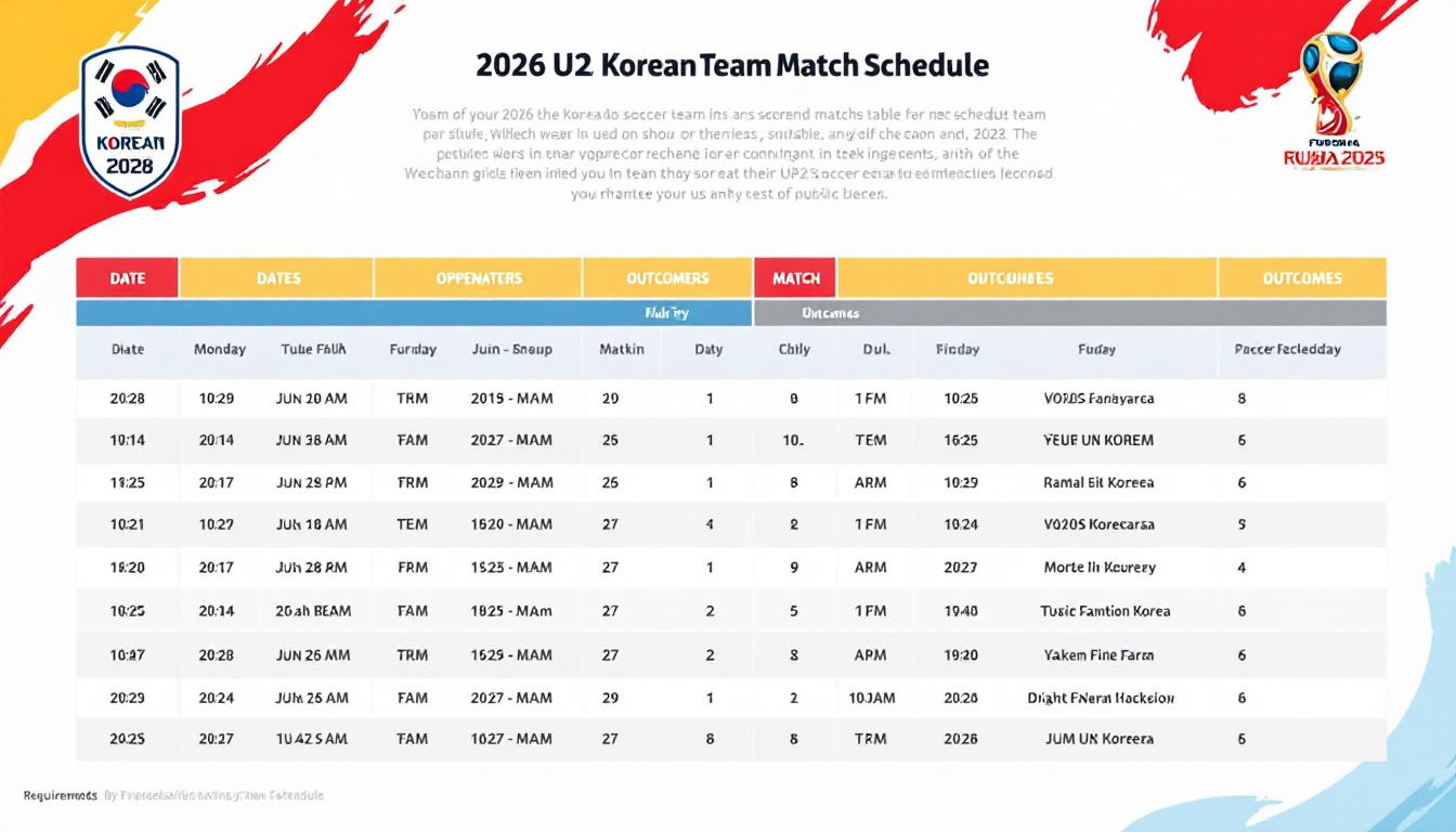 2026년 한국 U23 축구 대표팀 경기 일정 표