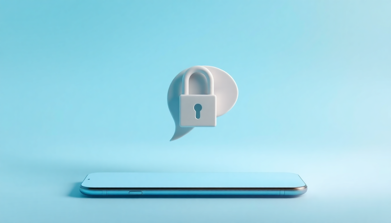 내 사적인 카톡 대화 내용과 개인정보가 기업의 AI 학습 및 수익에 무단 사용되는 불안을 상징하는, 스마트폰 화면 위에 자물쇠와 사슬이 겹쳐진 구체적인 보호 장면