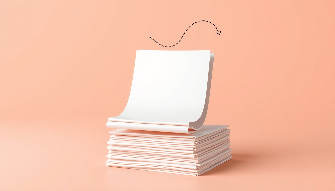 복잡한 개인파산 신청 절차를 서류 더미와 흐르는 선으로 효율적으로 처리하는 모습을 표현한 이미지