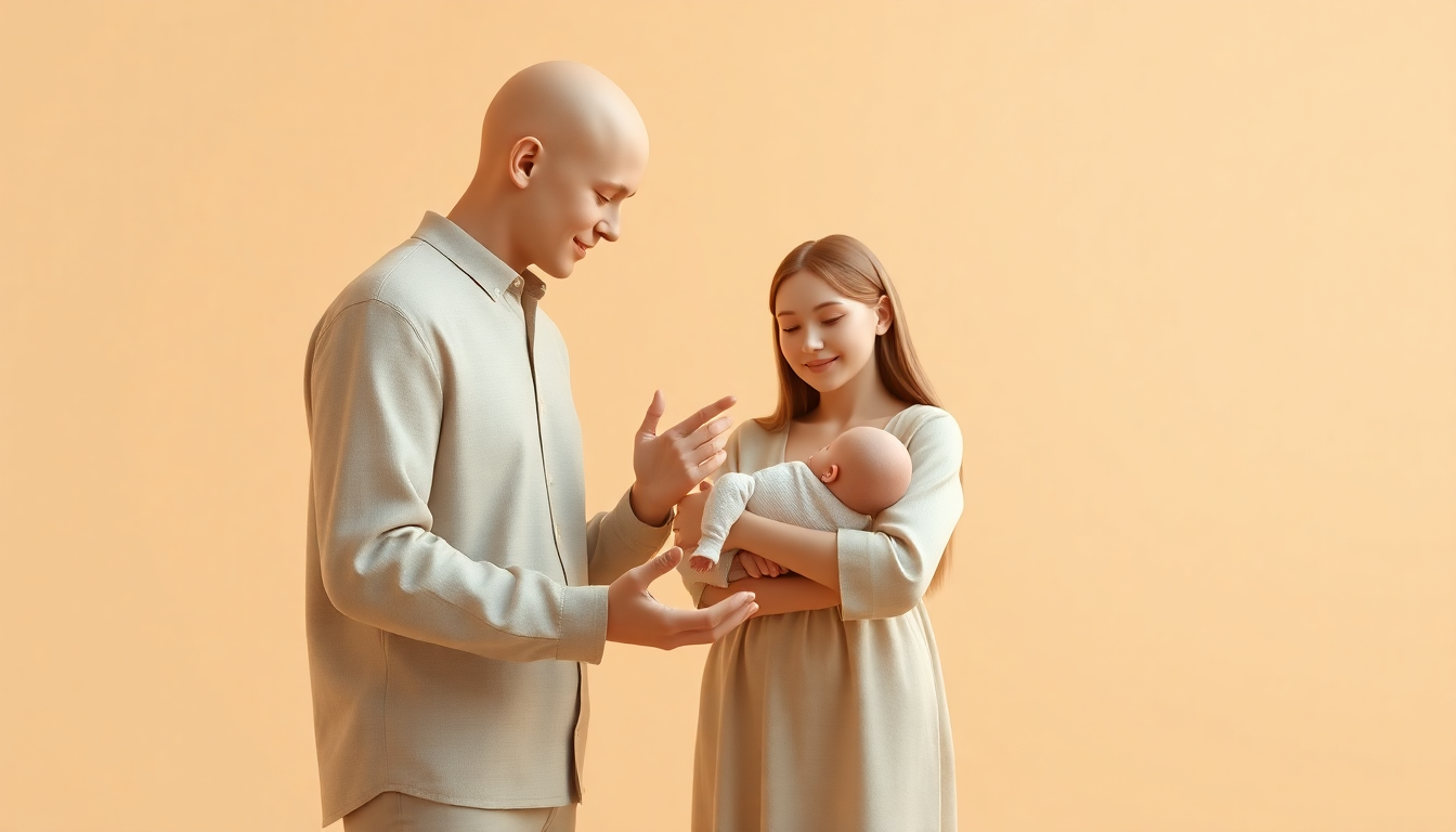 혼인신고 없이도 미혼모, 미혼부 가구가 신생아 특례대출을 신청할 수 있음을 부드러운 3D 렌더링의 아기와 가족 실루엣으로 표현한 이미지