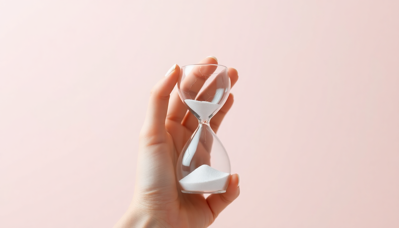 기초생활수급자 자격 박탈 주요 원인과 위험성을 상징하는 깨진 유리 모래시계와 손 3D 클레이 모델