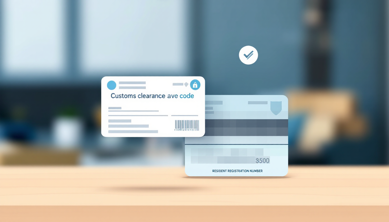 개인통관 고유번호와 주민등록번호 대비 개인정보 보호 강조 이미지