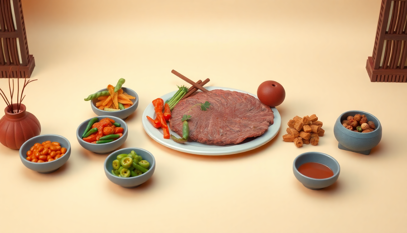 입춘 소고기 풍습과 오신반 등 전통 음식들이 정갈하게 배열된 한 상 차림