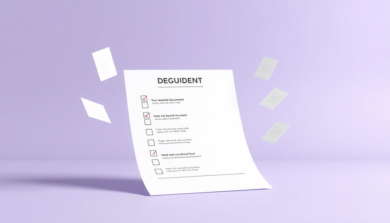 서류 준비의 중요성을 강조하며 신생아 특례대출 필수 서류 리스트를 부드러운 3D 소재의 정돈된 문서 형태로 시각화한 이미지