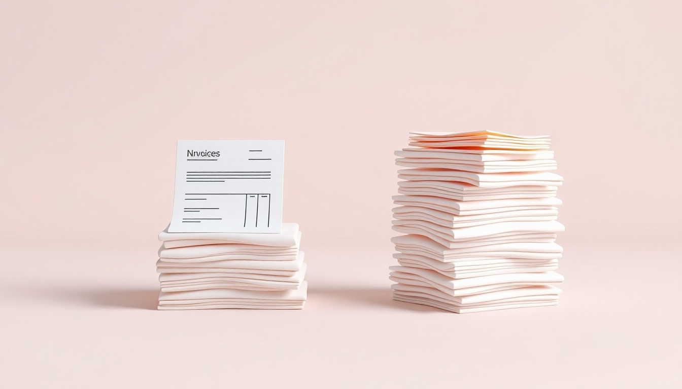 일반과 간이과세자의 신고 방법과 차이점을 부드러운 점토 3D 모델로 표현한 장면