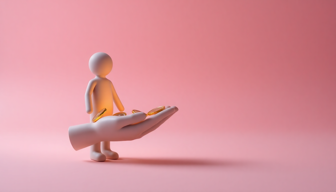 기초생활수급자 1인 가구 최대 급여액 인상과 실제 수령액을 상징하는 3D 클레이 모델과 동전 장면