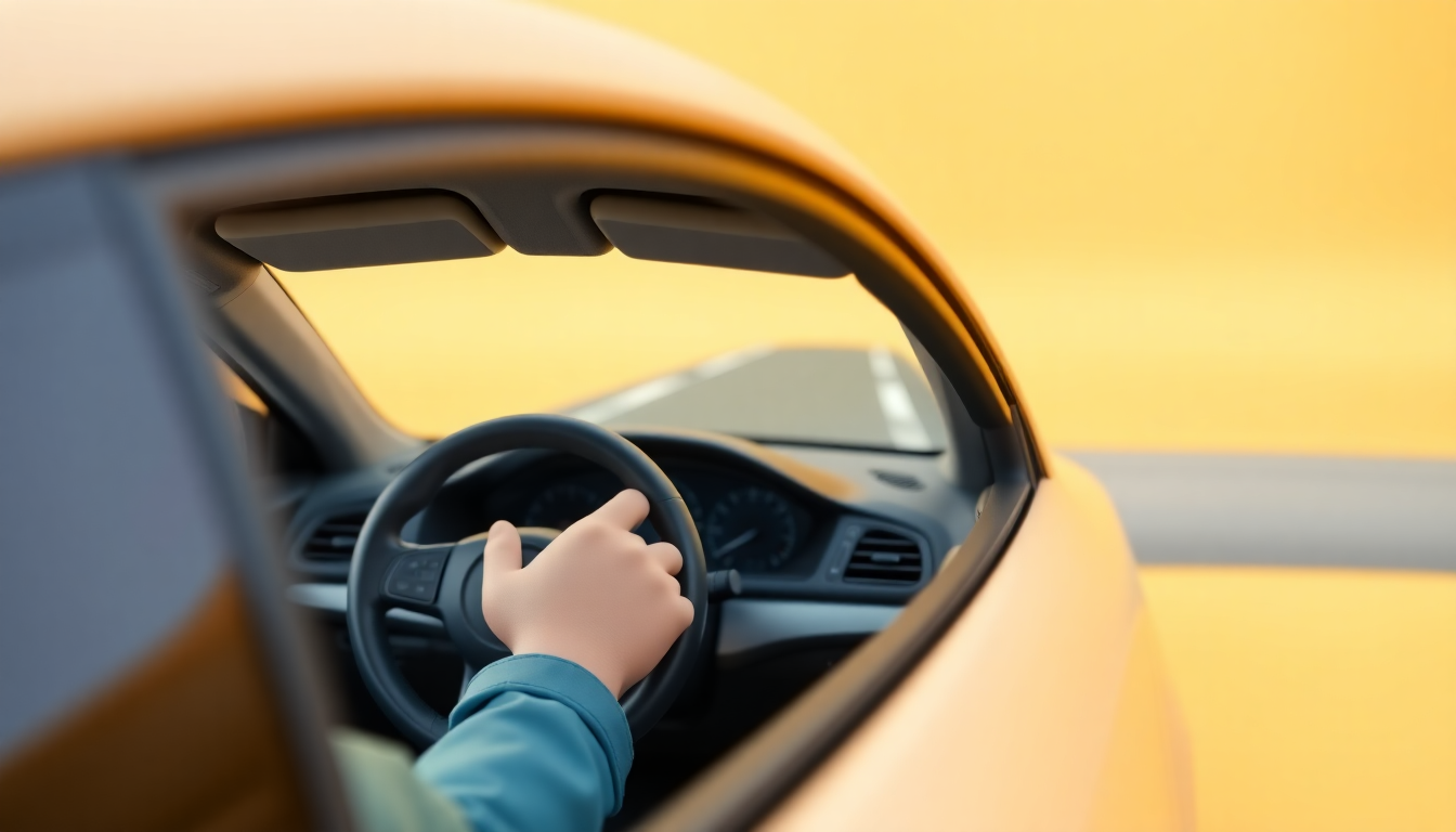 정속 주행과 급가속, 급감속 방지를 메타포로 보여주는 고속도로와 크루즈 컨트롤 작동 장면 클레이 스타일