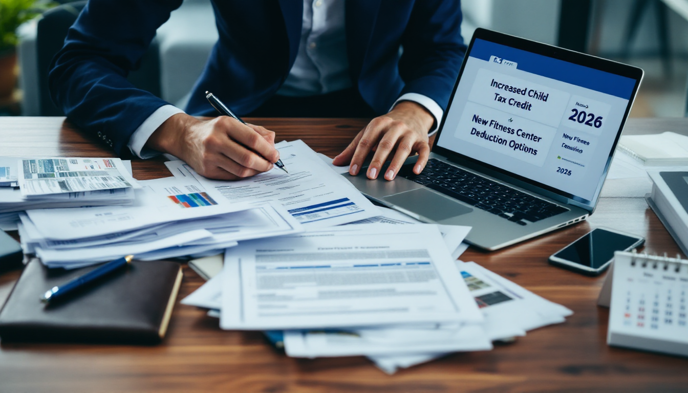 2026년 연말정산을 준비하며 공제 항목을 정리하는 모습의 이미지