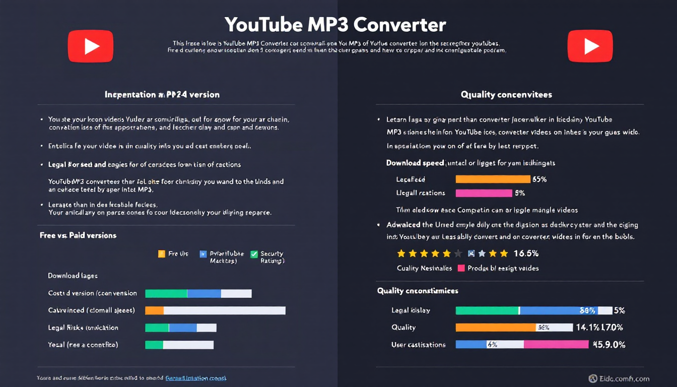 유튜브 MP3 변환 프로그램의 장단점과 선택 기준을 비교하는 인포그래픽 이미지