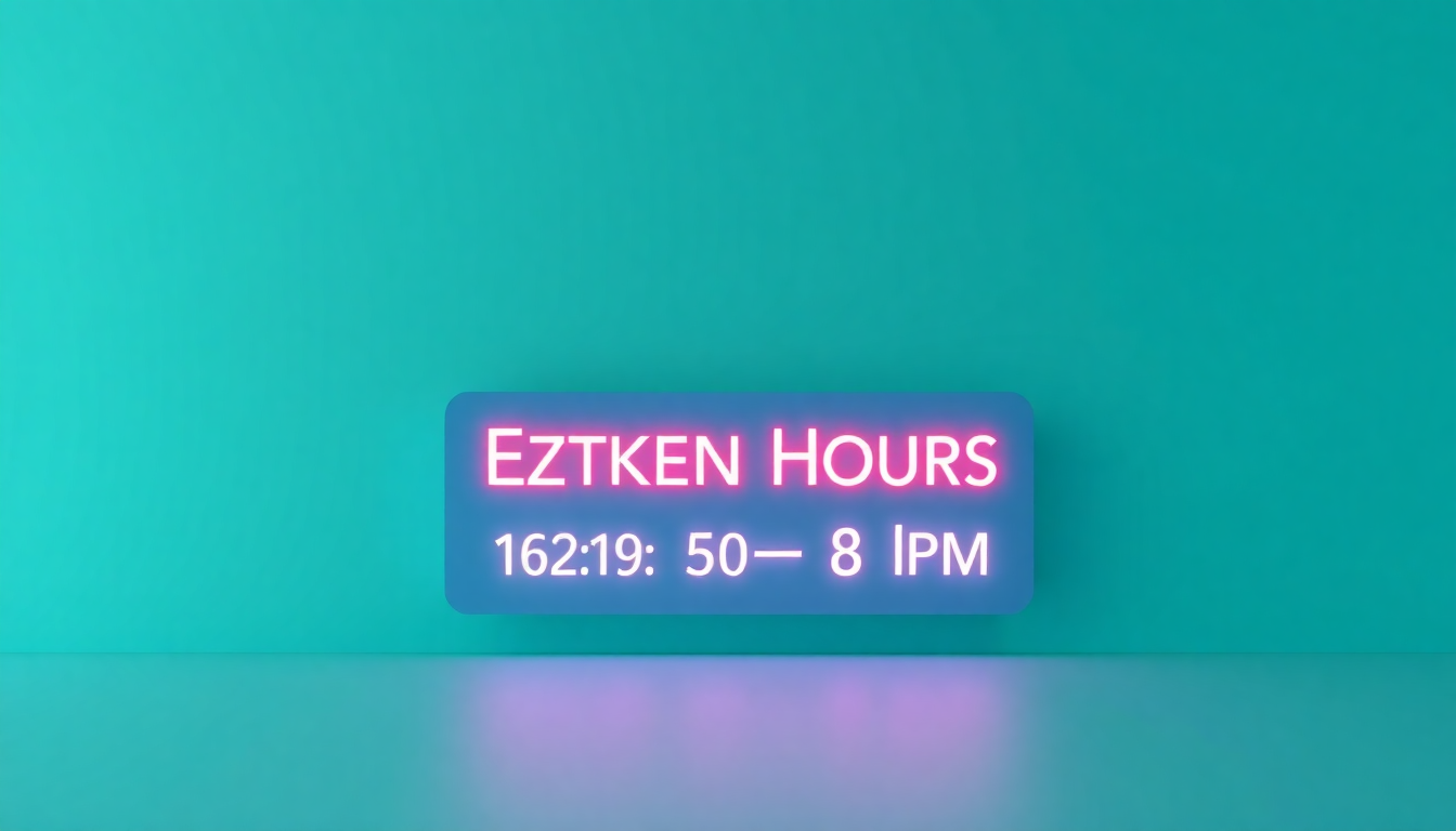 2026년 거래 시간 연장안으로 야간 8시까지 연장된 미래 지향적 주식시장 보드를 네온 라이트로 강조한 미래적 3D 이미지, 단색 파스텔 청록색 배경에 부드러운 매트 플라스틱 재질