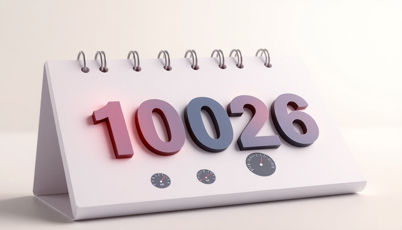 2026년 양도세 5개 룰 분석을 상징하는 달력 페이지가 천천히 넘어가며 중요한 날짜와 세율 변화를 디지털 게이지로 보여주는 이미지