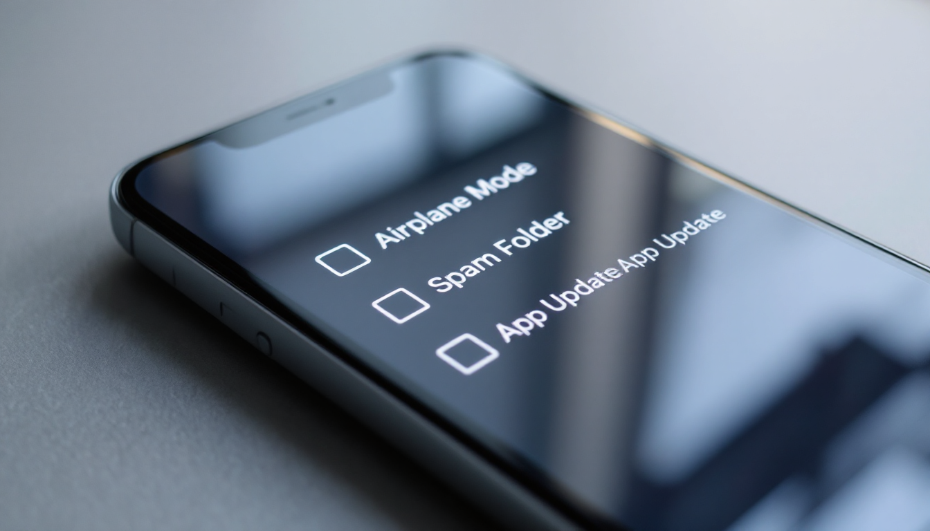 네이버 인증번호 문제 해결을 위한 체크리스트 아이콘이 있는 스마트폰 화면