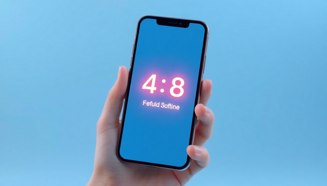 48시간 이내 환불 골든 타임을 알리는 스마트폰과 손을 부드러운 3D 매트 플라스틱 질감으로 표현한 이미지