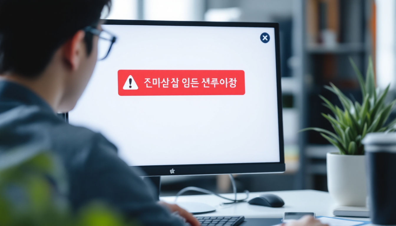 퇴직금 신청 서류 반려 알림 메시지와 보완을 준비하는 이용자 모습