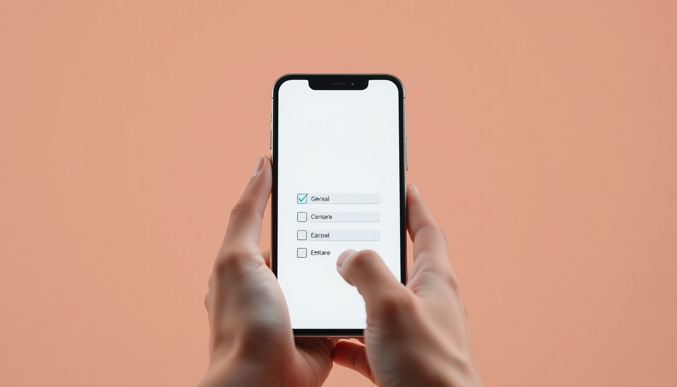 내일배움카드 신청 방법을 나타내는 스마트폰 화면과 손가락이 조작하는 모습을 부드러운 클레이 질감으로 표현한 이미지