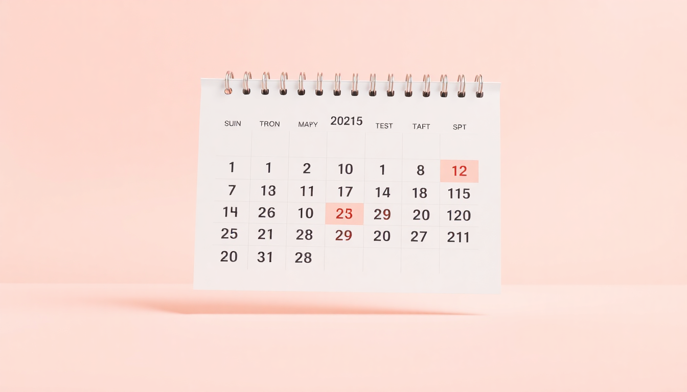 기준 변경 이력 및 적용 시점을 시각화한, 정책 변경 날짜가 강조된 3D 달력 페이지 장면