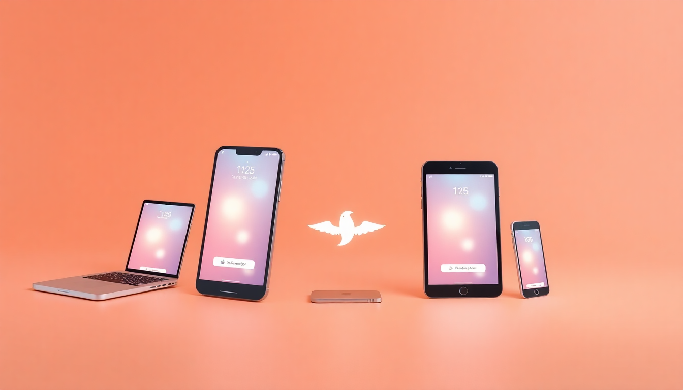 SMS 수수료를 우회하기 위해 기존 기기 알림을 사용하는 방법을 나타내는 여러 기기들이 동기화되는 모습