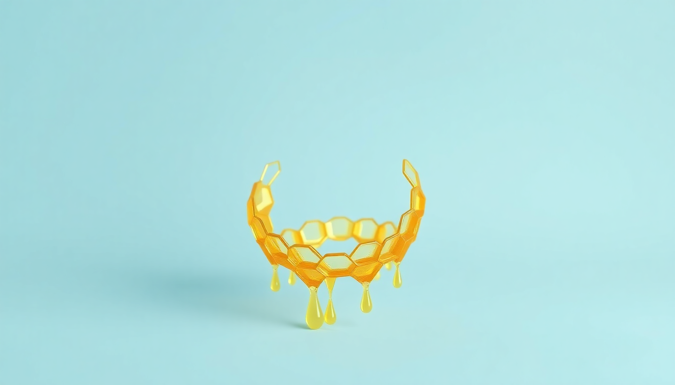 사기 위험을 벌집 모양의 덫에 비유하여 황금 육각형 셀로 만든 3D 매트 플라스틱 이미지