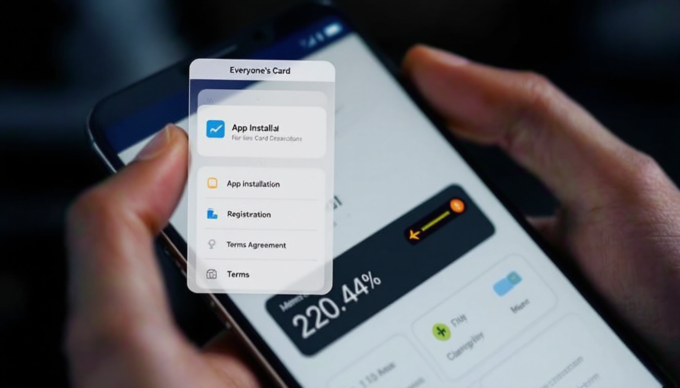 모두의 카드 K패스 앱 설치와 회원가입 화면을 보여주는 스마트폰 화면 이미지