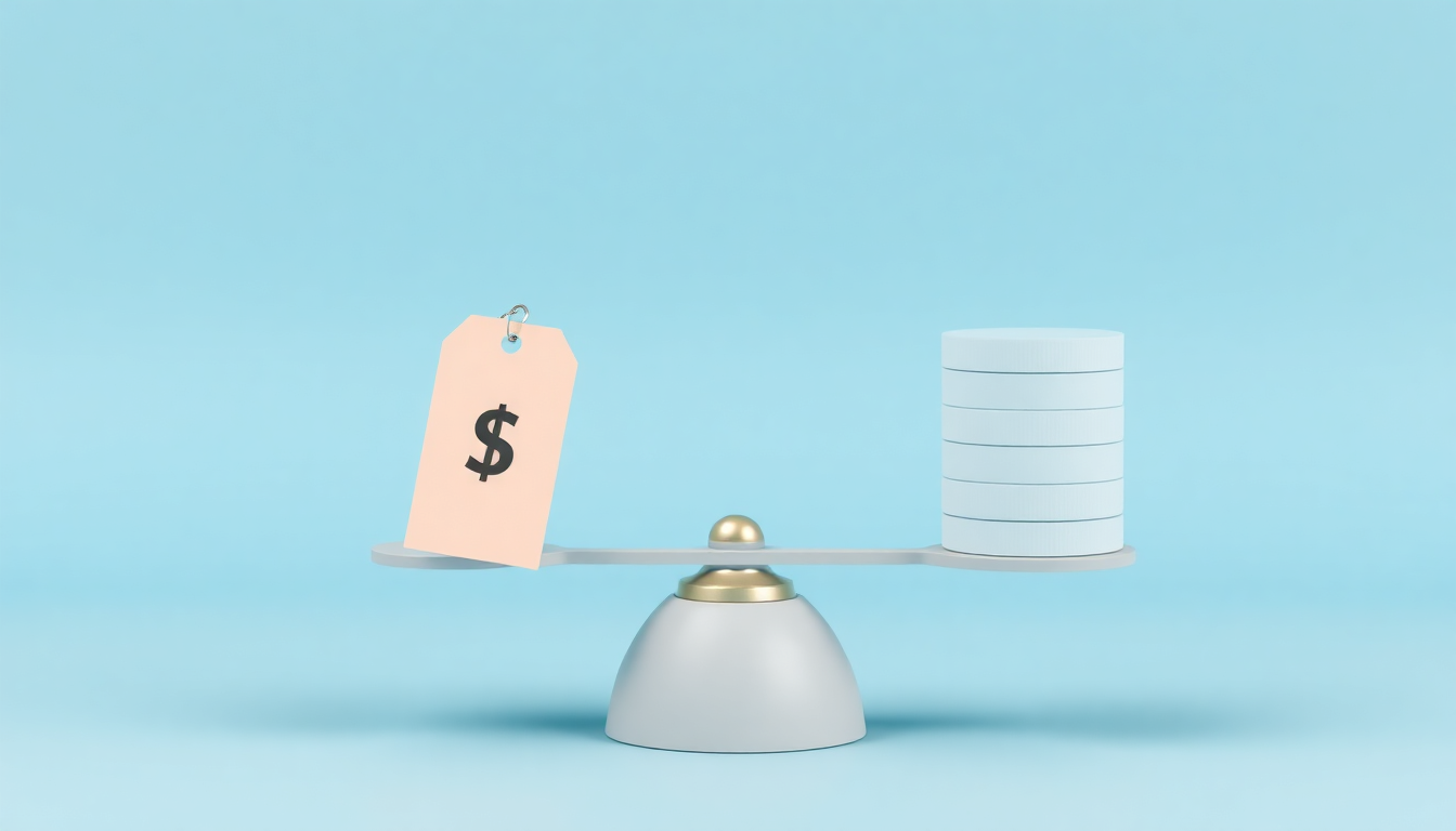 최저 1.6% 금리와 우대 조건으로 비용 절감의 혜택을 시각적 금융 저울 메타포로 표현한 이미지