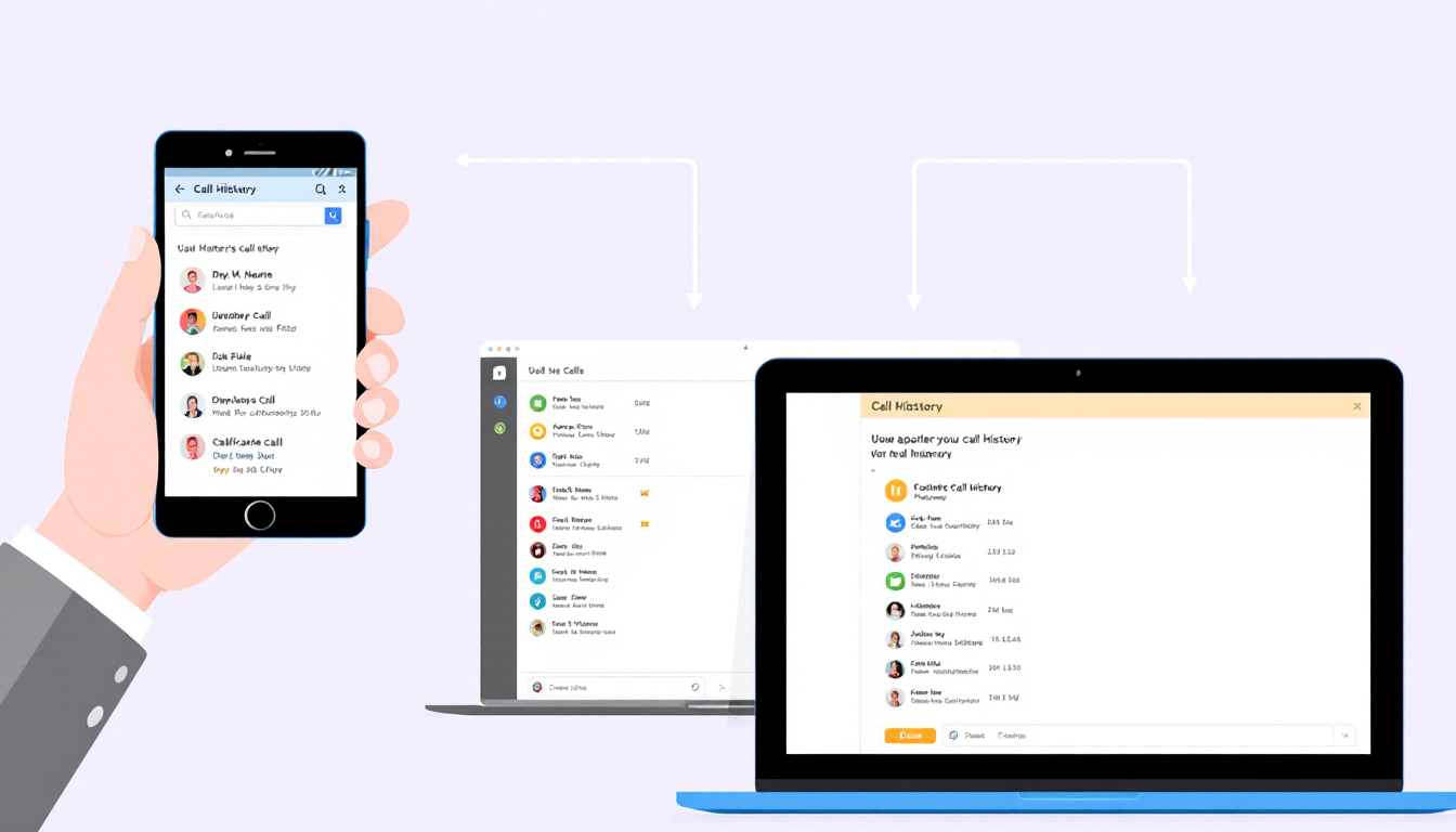 본인인증 후 다른 기기에서도 통화 내역을 조회하는 모습