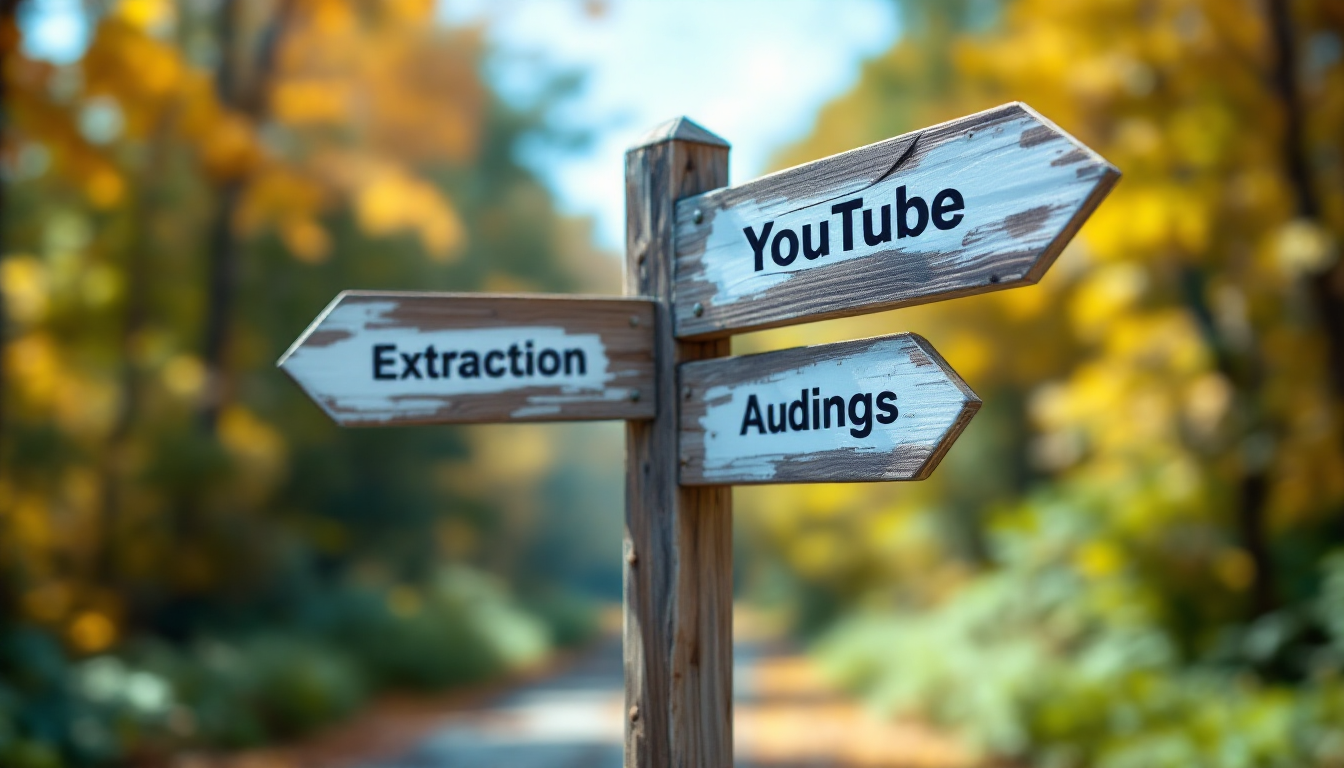사용자에게 맞는 유튜브 음원 추출 방법 선택을 상징하는 여러 갈래 길 이정표 이미지