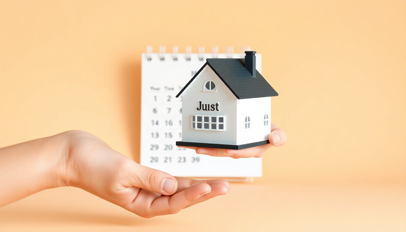 재산세 납세의무자 기준을 나타내는 6월 1일 소유권 이전 시점을 강조하는 두 손과 작은 집 모형 교환 장면