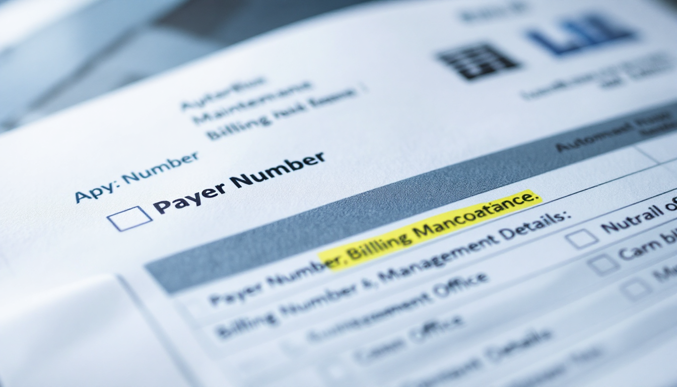 아파트 관리비 고지서의 납부자 번호와 관리사무소 연락처가 강조된 모습