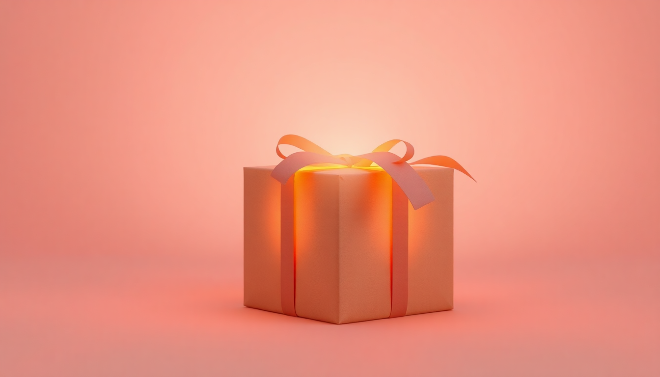 파산 신청 후 새로운 삶과 장점을 선물 상자를 부드러운 클레이 질감으로 표현한 이미지