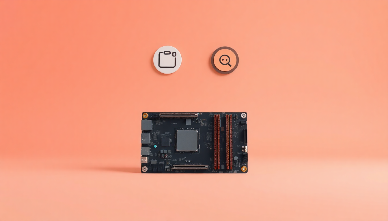 외부 프로그램 활용법을 나타내는 부드러운 3D 클레이 스타일의 CPU-Z와 Speccy 추상 아이콘과 메인보드 인터페이스 이미지