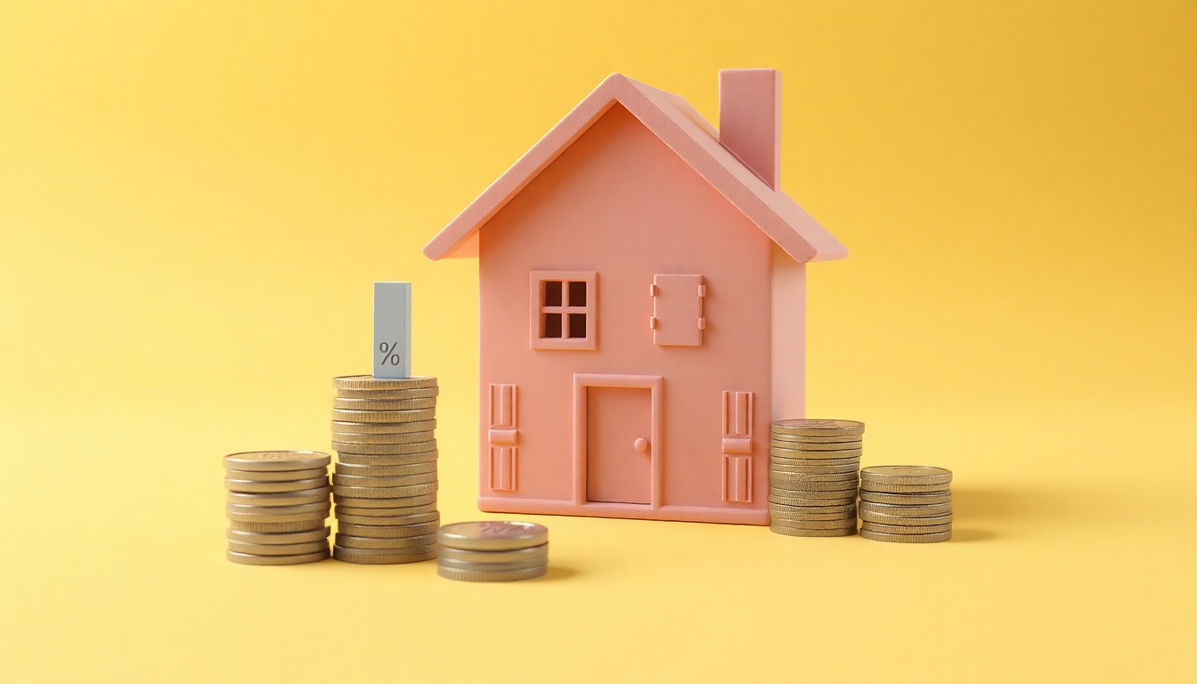 을구 근저당 빚 분석법을 나타내는 집과 동전이 쌓여있고 위험 지수를 보여주는 3D 클레이 이미지