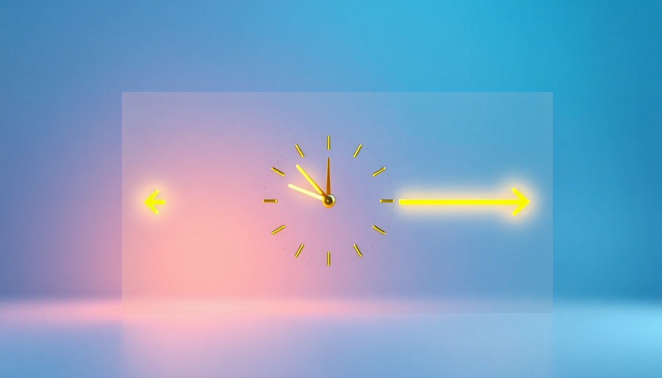 정규 시장 매매 시간 중 오전 9시부터 오후 3시 30분까지의 주식 거래 골든타임을 상징하는 시계와 화살표, 청명한 파스텔 블루 배경에 부드러운 3D 렌더링으로 표현한 이미지