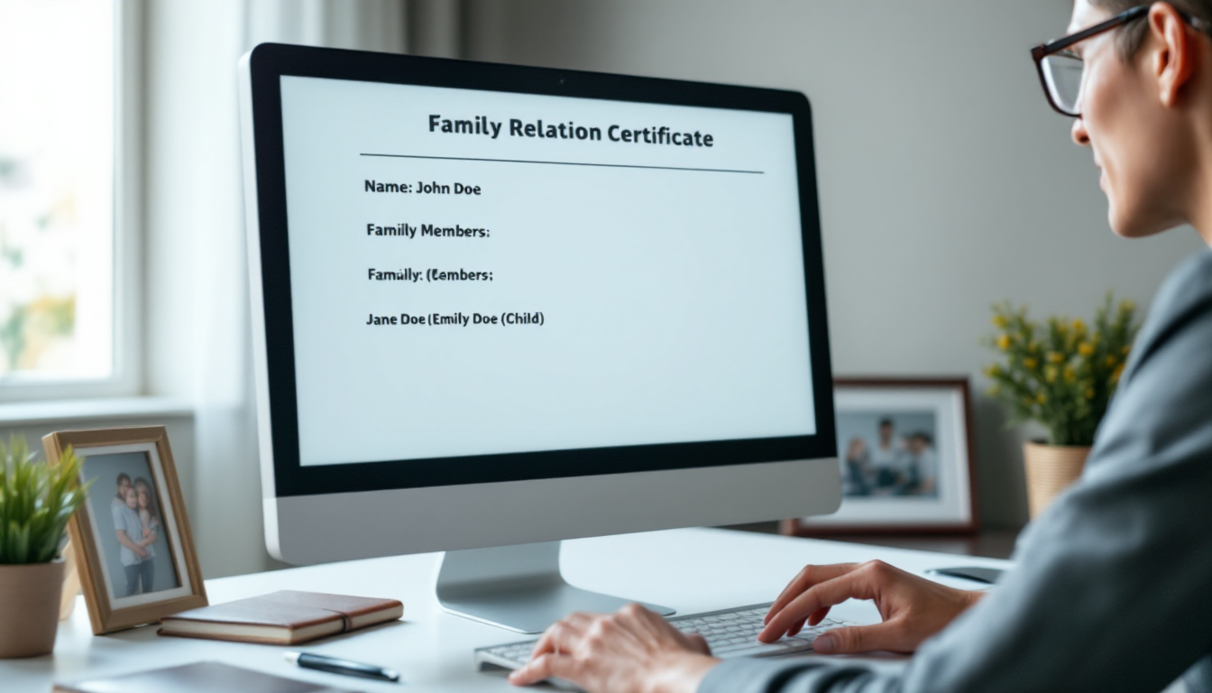 가족 관계 증명서 신청 후 미리보기 화면을 확인하는 모습