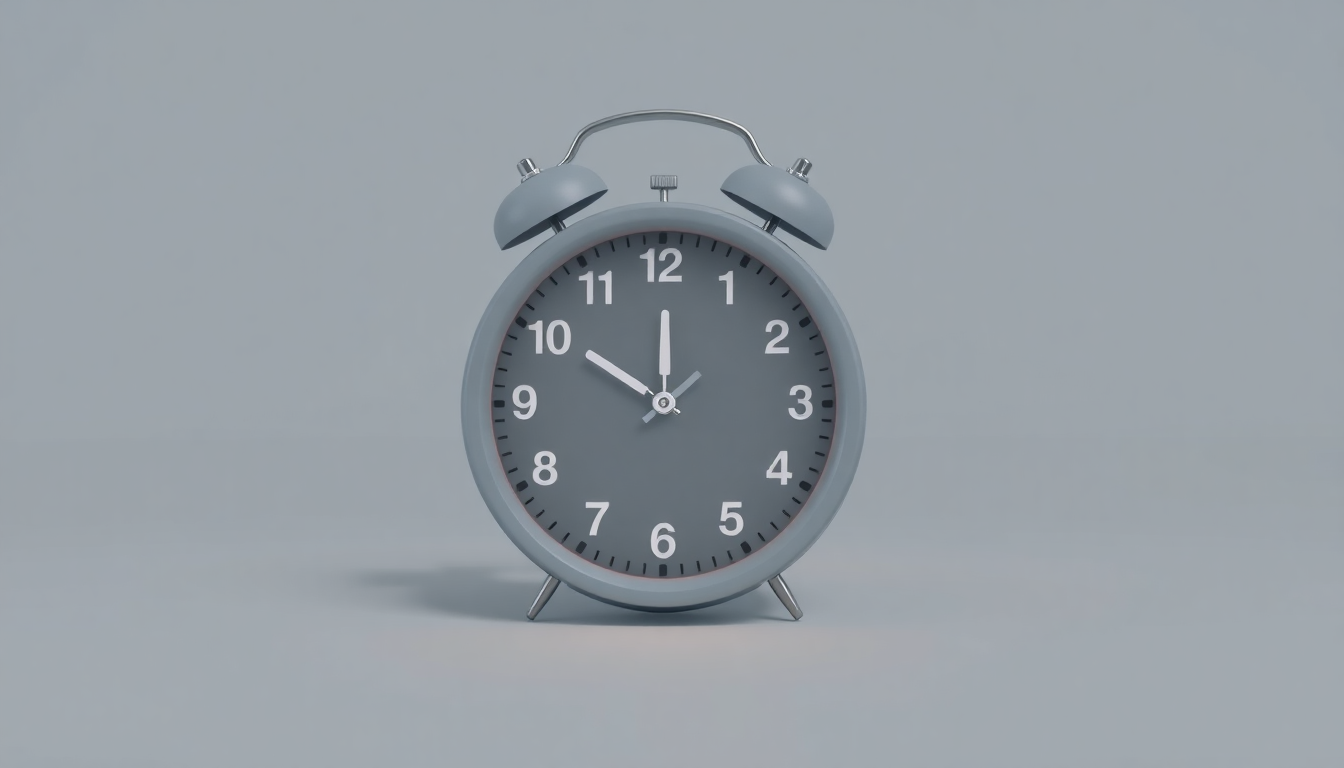 심야 운전을 상징하는 밤 시간을 나타내는 시계의 부드러운 3D 매트 플라스틱 렌더링 이미지