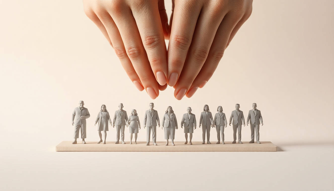 공제 신청 시 필수 주의사항으로 중복 공제를 방지하는 손과 가족 인형을 표현한 부드러운 3D 점토 이미지