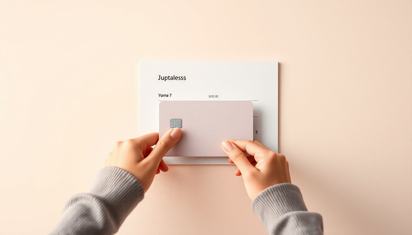 결제 수단 업데이트 과정을 클레이 질감 카드와 정보 입력 장면으로 묘사한 이미지