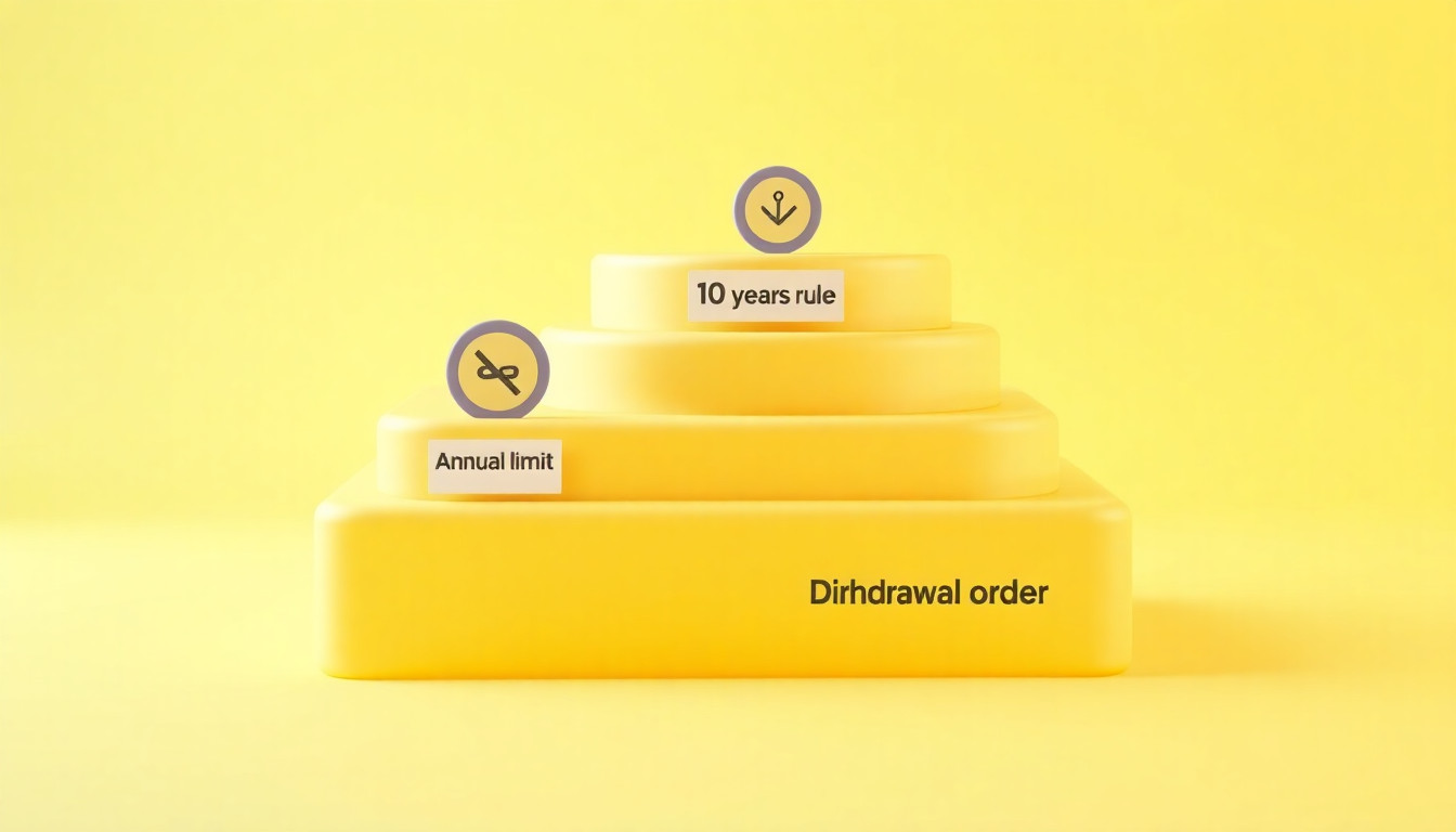 IRP 수령액을 극대화하기 위한 절세 전략 3가지를 상징하는 계단형 레이어 케이크를 클레이 질감으로 표현한 이미지