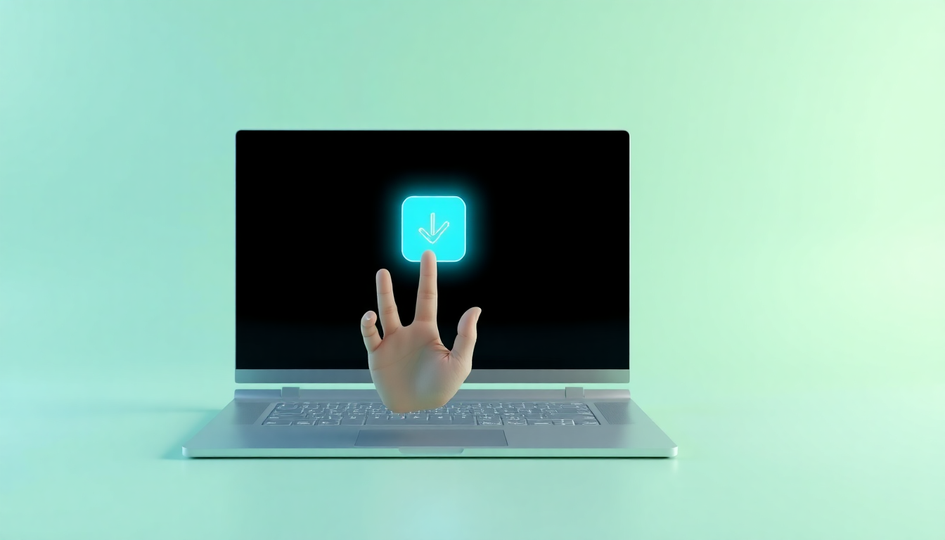 바탕화면에서 마우스 오른쪽 클릭하여 마이크로소프트 엣지 바로가기를 생성하는 손 제스처를 부드러운 3D 매트 플라스틱 질감으로 표현한 이미지