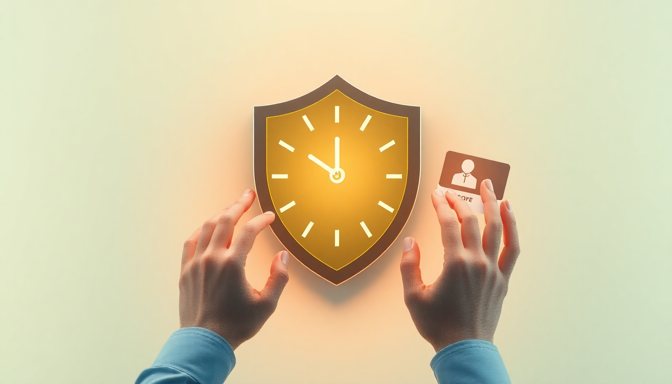 투표 중복 방지와 마감 시간 준수를 위한 보안 및 시간 관리 시스템을 디지털 인터페이스와 함께 표현한 부드러운 3D 렌더링 이미지